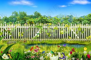 春天绿色田园风光图片