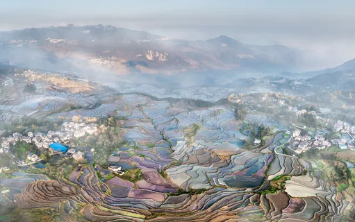 爱村蓝色梯田 爱村蓝色梯田