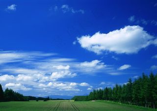 清澈天空草原背景云层云彩