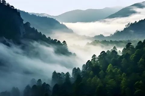 半山云朵光照背景