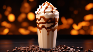 咖啡拿铁奶油咖啡店摄影图