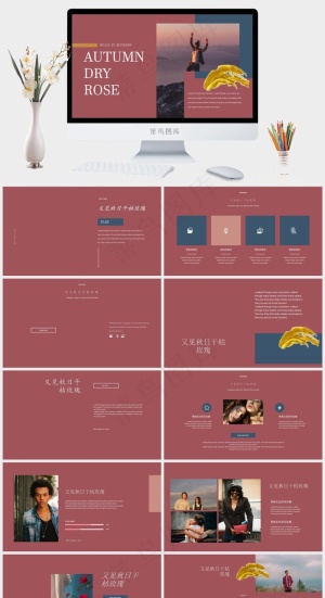 红色标准实景风PPT模板预览图