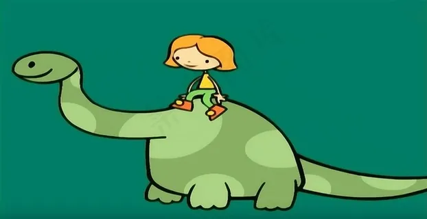 骑着恐龙的女孩