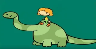 骑着恐龙的女孩