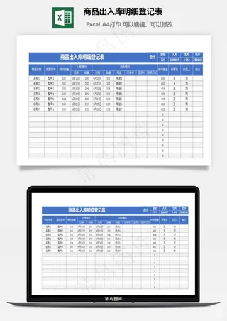 商品出入库明细登记表