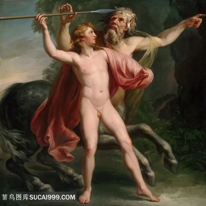 世界著名人体油画作品-罗马武士男裸体图片素材