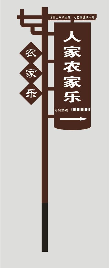 饭店标识标牌 旅游景区标识 导视牌cdr矢量模版下载