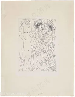 毕加索素描时尚美女装饰画 毕加索素描时尚美女装饰画