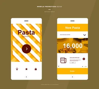 UI多页面包装展示手机APP交互界面样机长图概念PSD设计模板