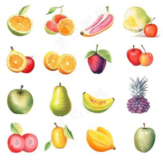 水果种类素材卡通插画免抠