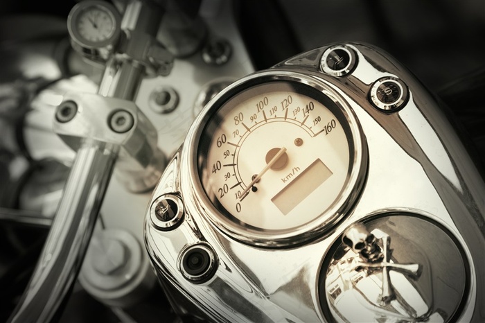 摩托车油箱部分特写