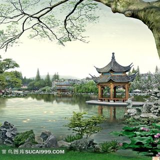 江南美景影楼背景