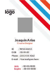 红条工作证名片eps,ai矢量模版下载