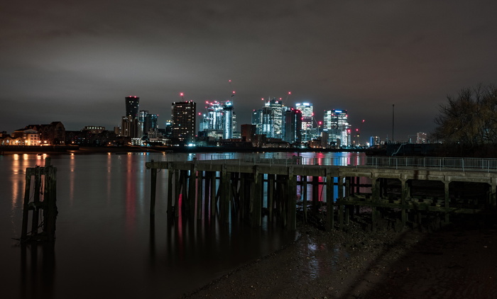 高清唯美城市夜景海边夜景