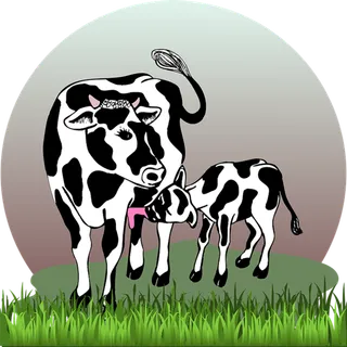 奶牛喂奶卡通动物素材