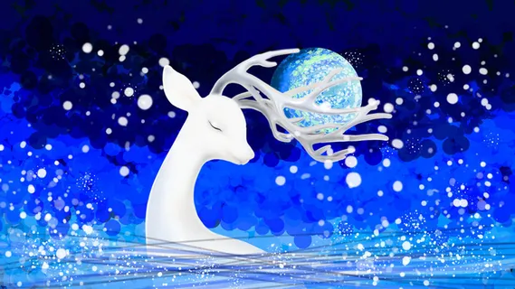 鹿望角卡通绘画PSD素材 鹿望角卡通绘画PSD素材