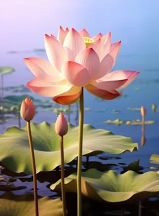 池塘荷花风景背景