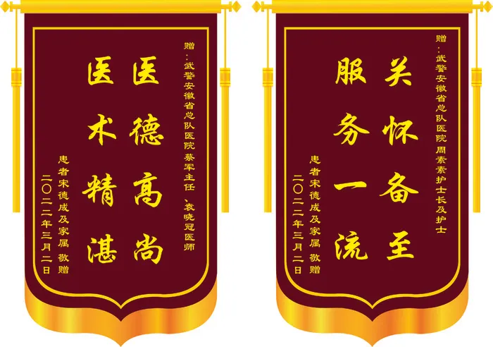 医生护士锦旗cdr矢量模版下载