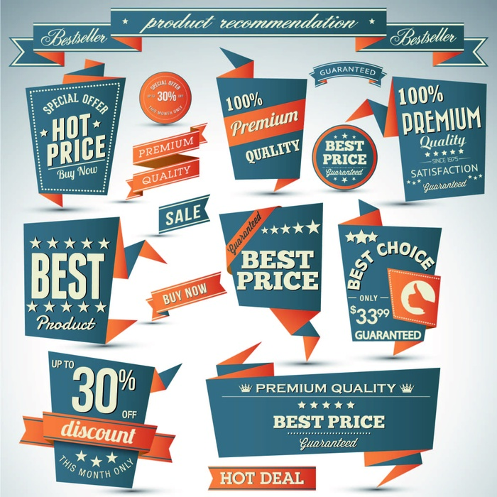 免抠促销品质标签