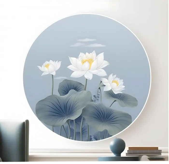 荷花莲花水墨画家居装饰背景(4224x4096)