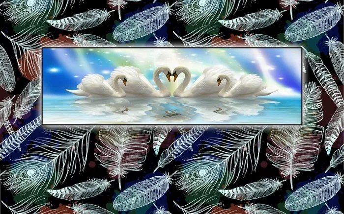 北欧羽毛背景墙psd模版下载