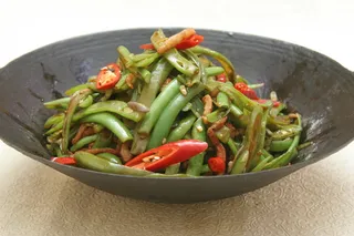 干锅扁豆丝18元