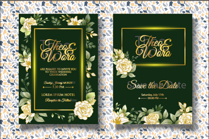 祝贺婚礼结婚邀请卡素材 