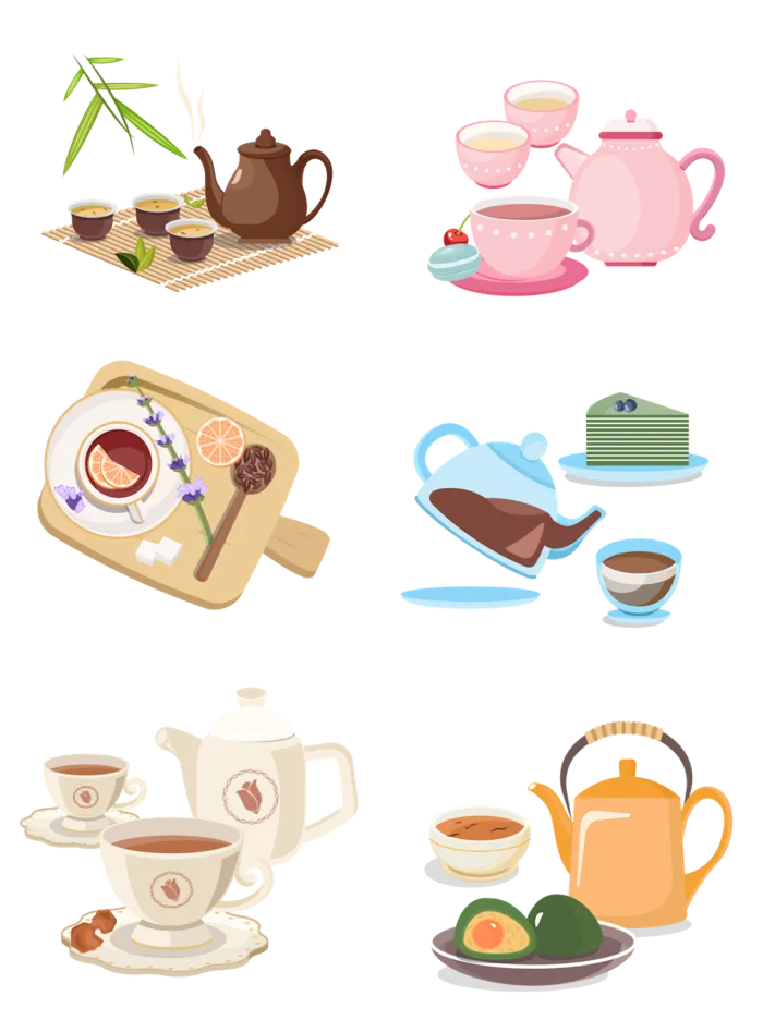 茶杯茶壶免抠套图