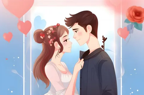 情侣情人节浪漫气球爱心手绘插画海报素材背景 情侣情人节浪漫气球爱心手绘插画海报素材背景