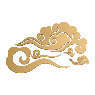 大气中国风祥云国潮风金边立体云朵剪纸创意装饰元素PNG免抠素材