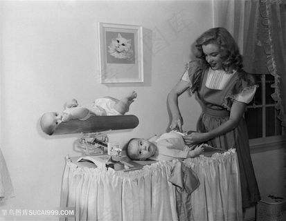 黑白唯美玛丽莲梦露婴儿装饰画