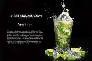 高档酒吧西餐厅冰镇柠檬茶梳打水高清摄影