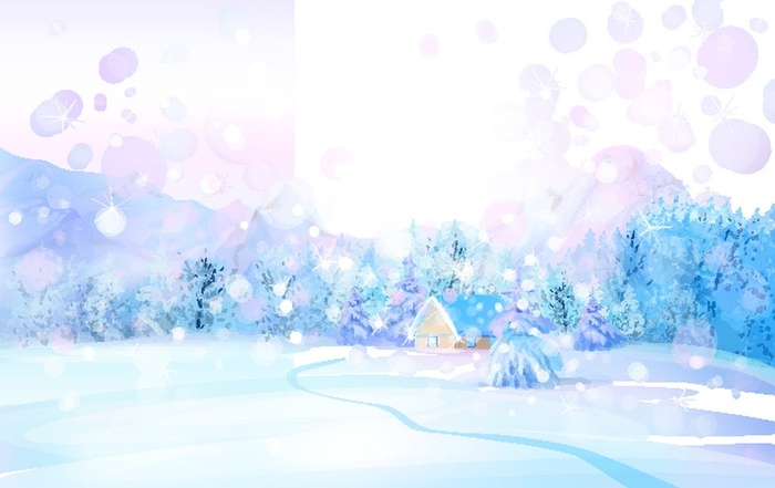 冬天的雪景矢量素材