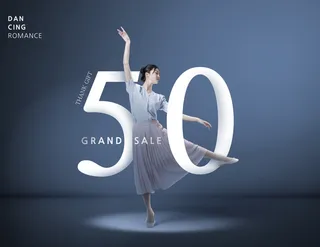 美女跳舞销售蓝色海报