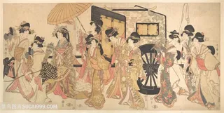 喜多川歌磨手绘日系美女艺术装饰画