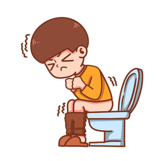 拉肚子便秘蹲马桶卡通