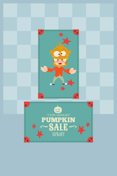 万圣节小鬼捣蛋儿童矢量插画扁平