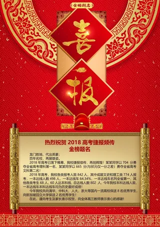 喜报战报海报贺喜金榜题名