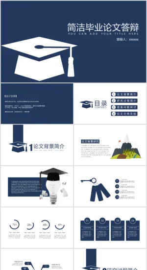 毕业答辨设计ppt通用模板预览图