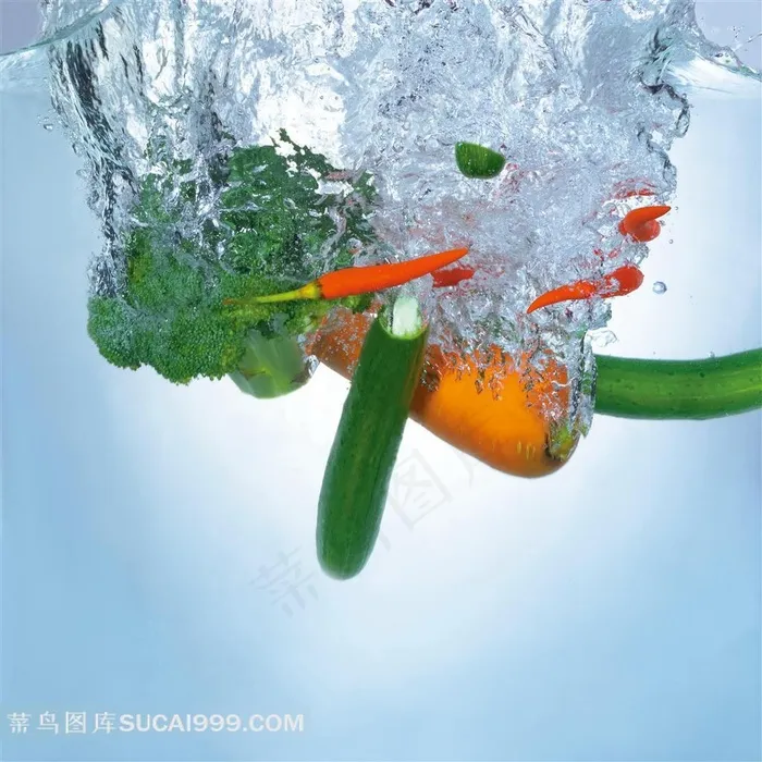 水中的萝卜辣椒素材