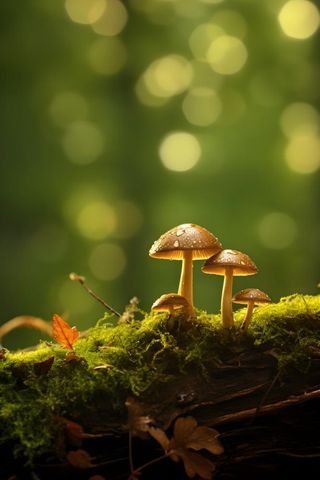 蘑菇树林简约背景