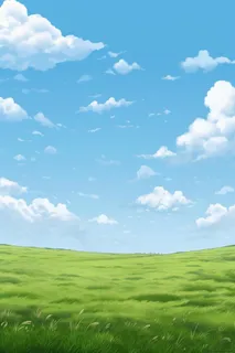 春天的蓝天白云草原很美背景图