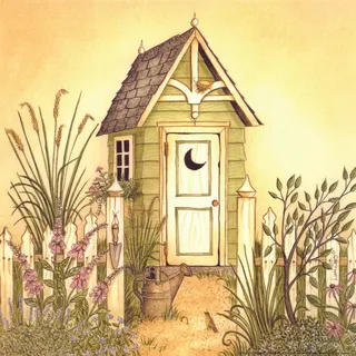 植物花卉木屋高清油画