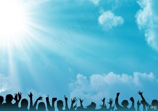 浅蓝色ppt背景图片