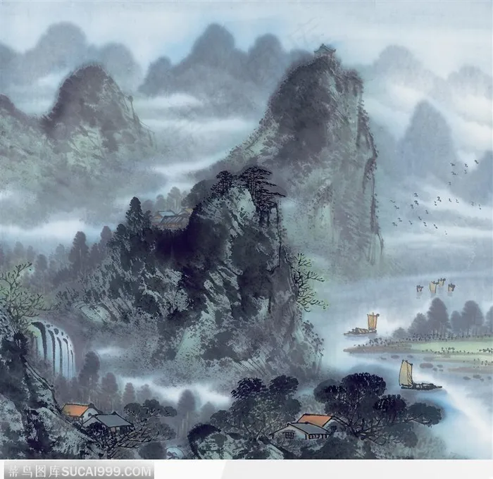青山松树图