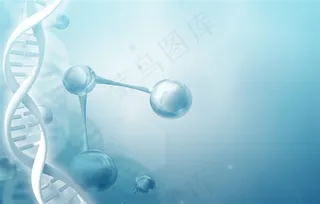 清新蓝色渐变基因分子结构背景高清图片