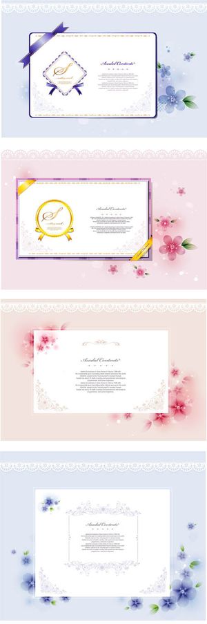 鲜花装饰的活页信封矢量素材花朵花卉边框花边装饰花边