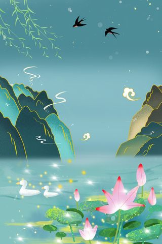 中式古典国潮来袭海报展板宣传背景图PSD设计PS模板素材