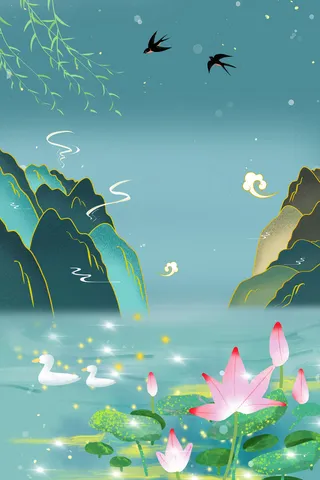 中式古典国潮来袭海报展板宣传背景图PSD设计PS模板素材