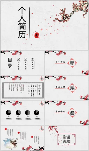 个人竞聘述职介绍简历ppt通用模板预览图